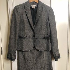 White House Black Market beaded dress suit